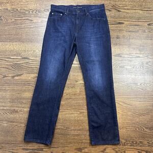 Mott & Bow Jeans Mens 34x32 Blue Straight Leg Dark Wash Stretch Denim